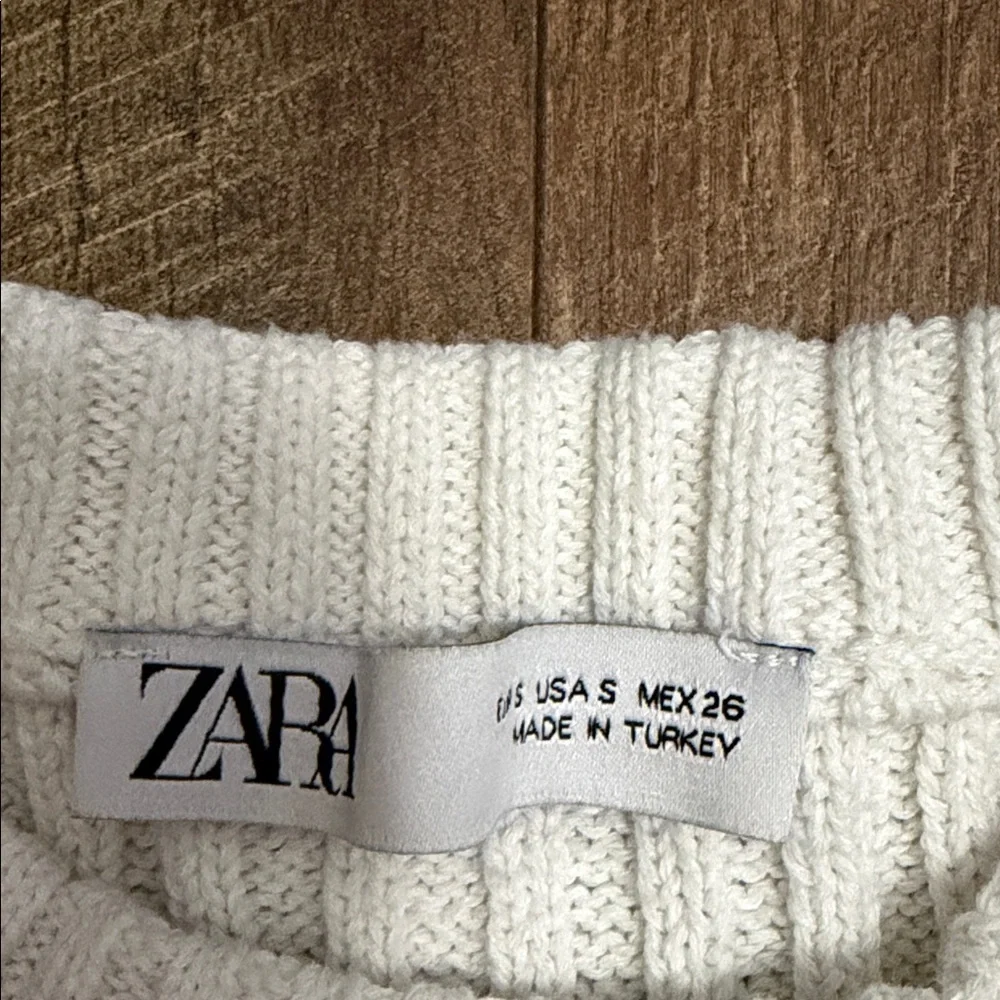 Zara Cream Ribbed Knit Tank Top - Picture 2 of 7